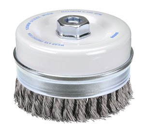 Cup Brush Twist 100mm Steel M14 0.35mm Bordo 