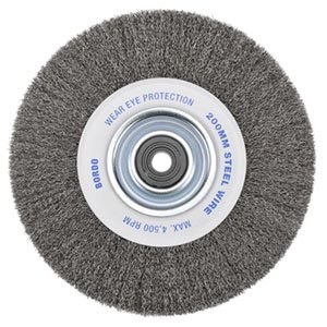Wheel Brush Crimp 250x25mm Steel MultiBore