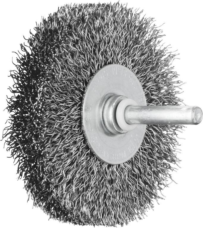 Wheel Brush Crimp  70x15mm Steel Spindle (6)