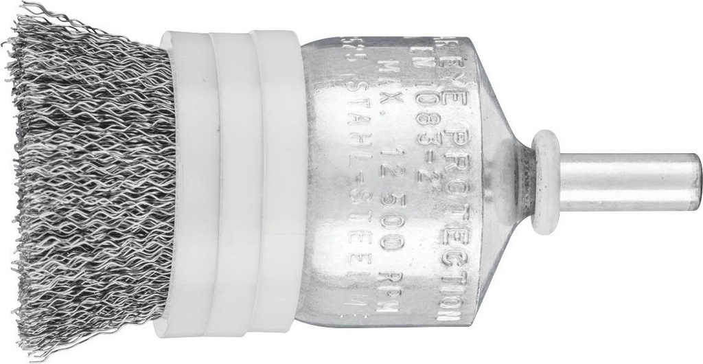 Cup Brush Crimp 25mm Steel Spindle (6) Limit Ring