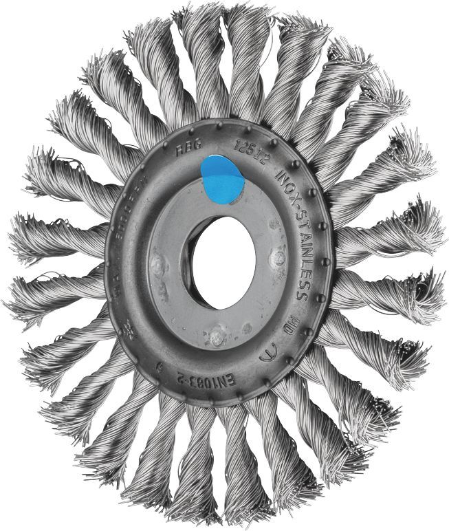 Wheel Brush Twist 125x12mm Inox M14 Thread