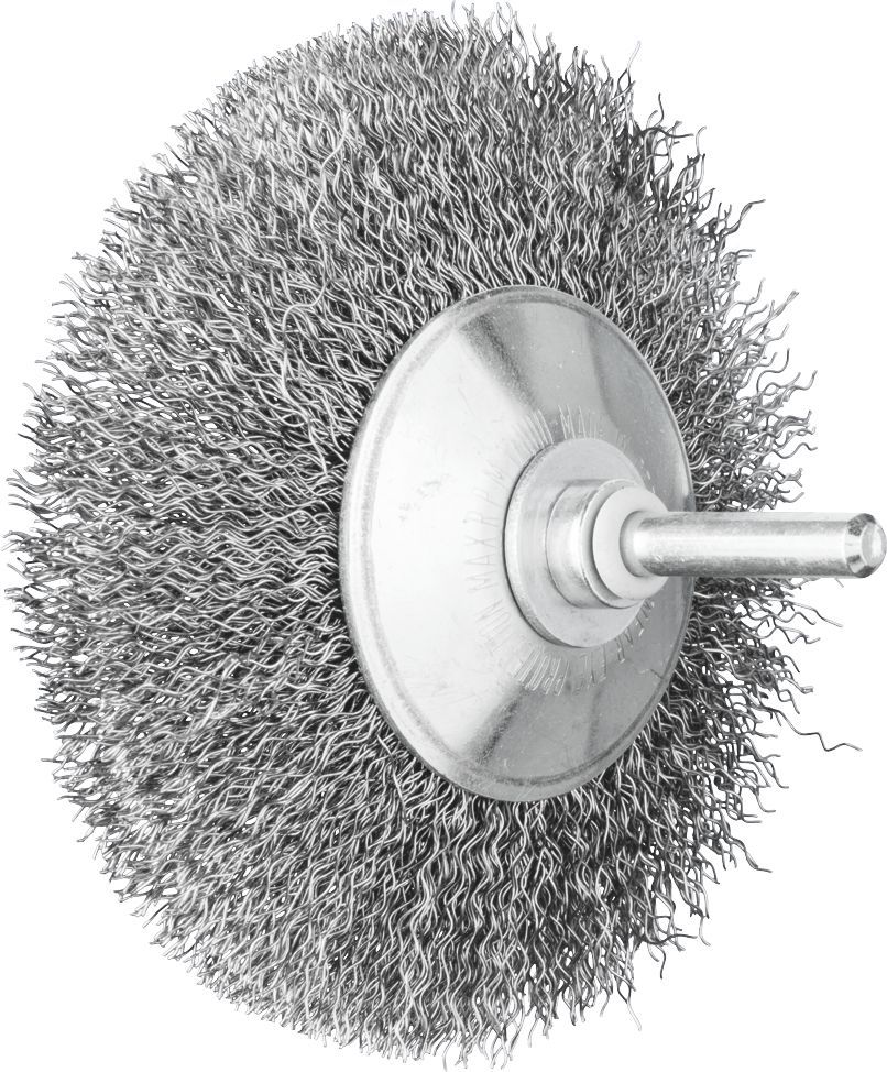 Wheel Brush Crimp  95x10mm Steel Spindle (6)
