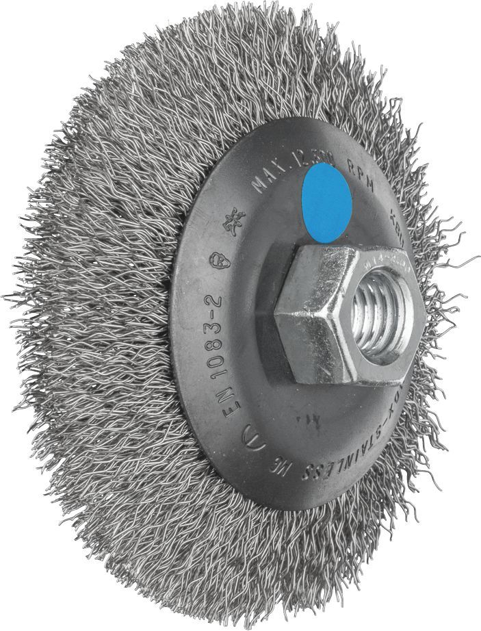 Bevel Brush Crimp 100mm Inox M14