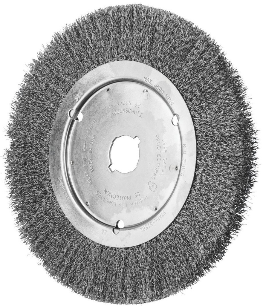 Wheel Brush Crimp 250x20mm Steel 22mm Bore