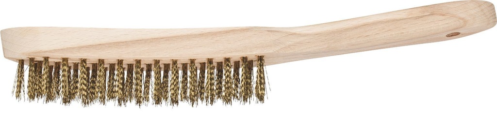 Hand Scratch Brush 3 Row Brass Short Handle