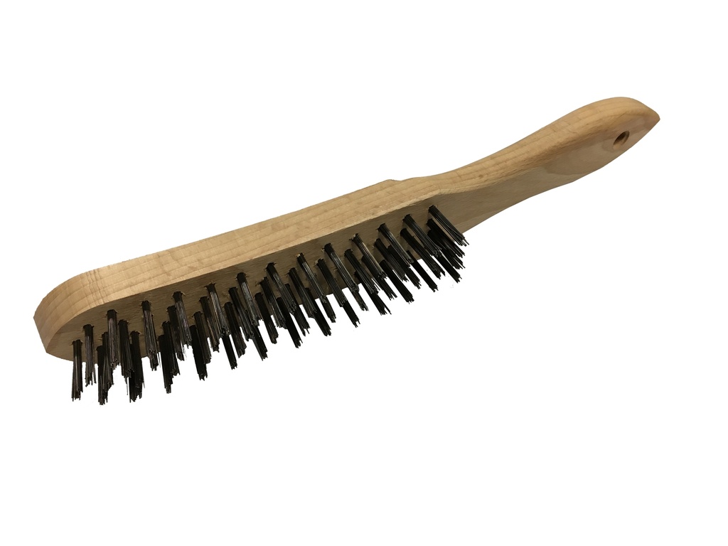 Hand Scratch Brush 4 Row Steel Short Handle