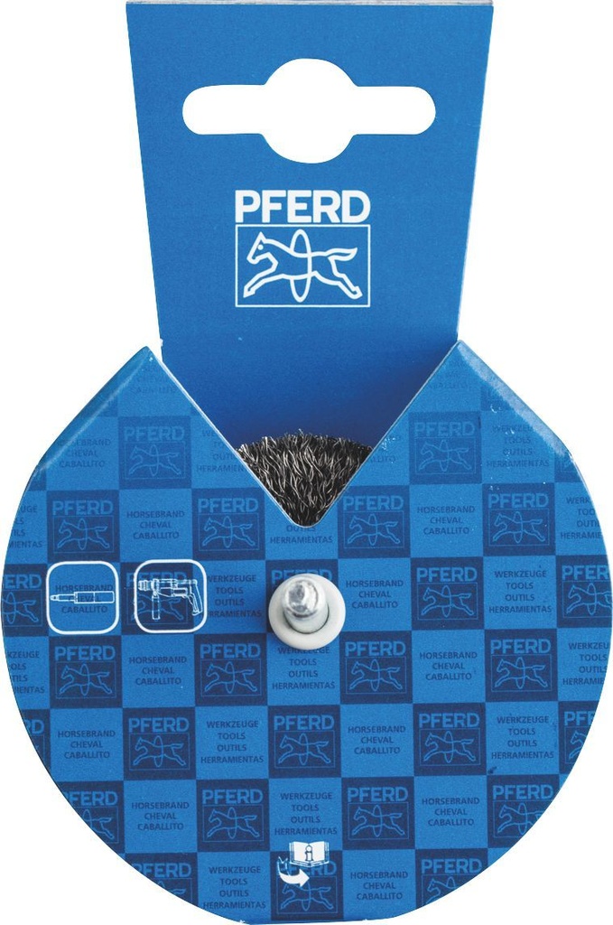 Wheel Brush Crimp  50x15mm Steel Spindle (6) POS