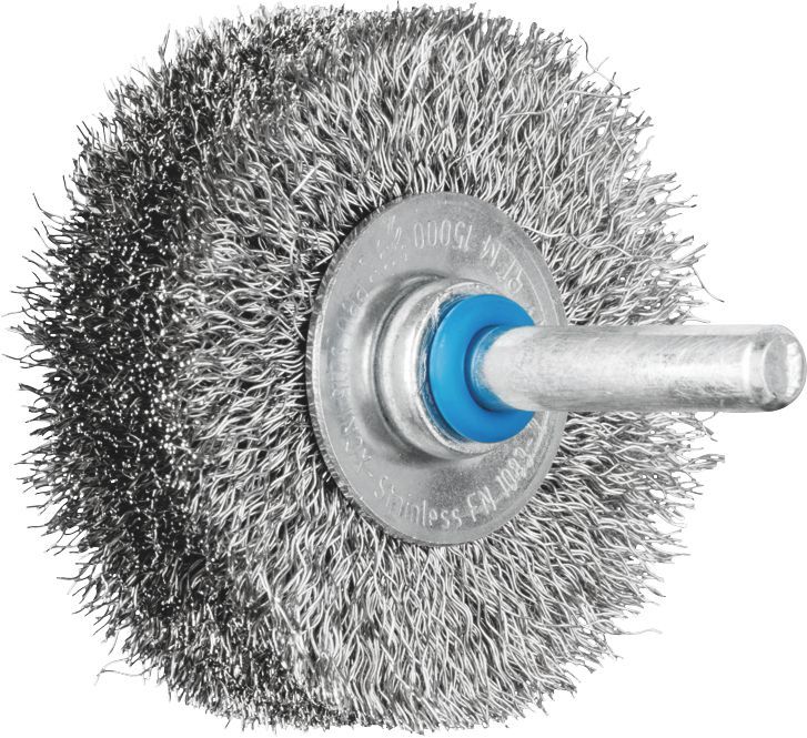 Wheel Brush Crimp  50x15mm Inox Spindle (6) POS