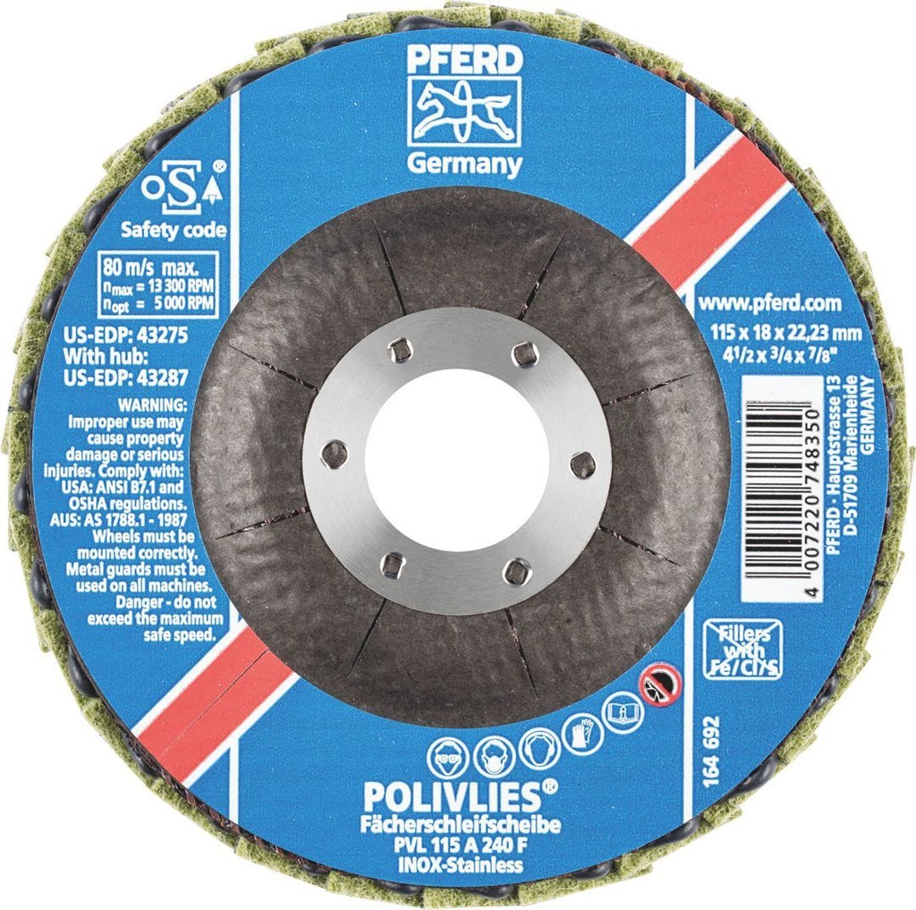 Flap Disc Polishing 115mm Blue Fine Pferd