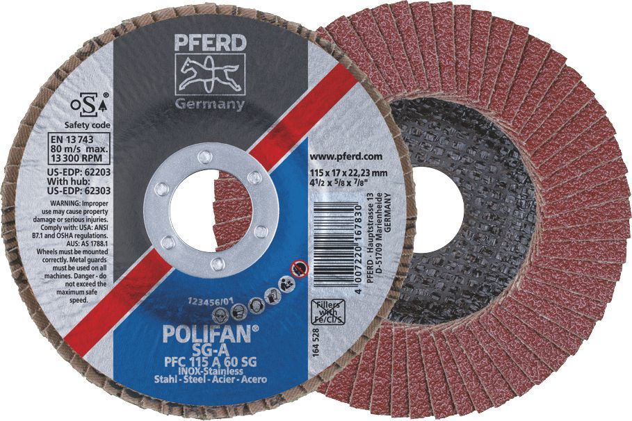 Flap Disc 100x16 60G Alox SG Steelox Pferd