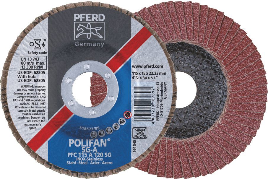 Flap Disc 100x16 120G Alox SG Steelox Pferd