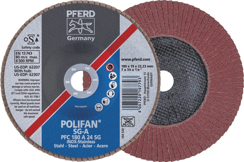 Flap Disc 180x22 24G Alox SG Steelox Pferd