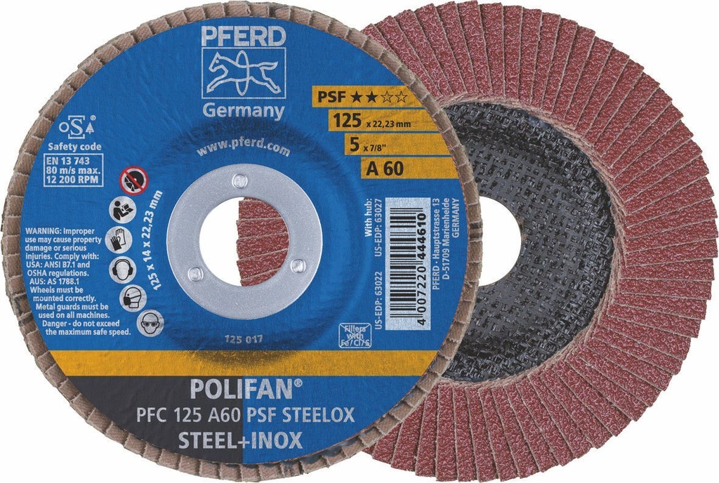 Flap Disc 125x22 60G Alox PSF Steelox Pferd