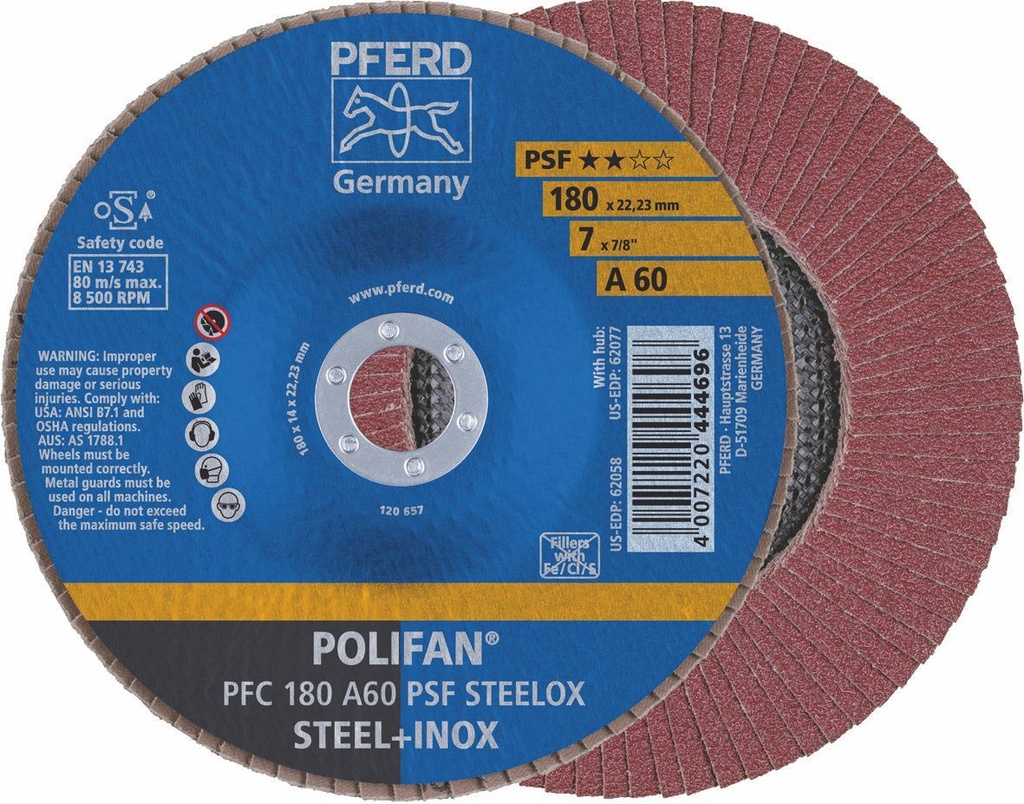 Flap Disc 180x22 60G Alox PSF Steelox Pferd