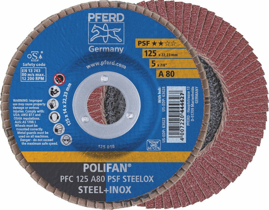 Flap Disc 125x22 80G Alox PSF Steelox Pferd