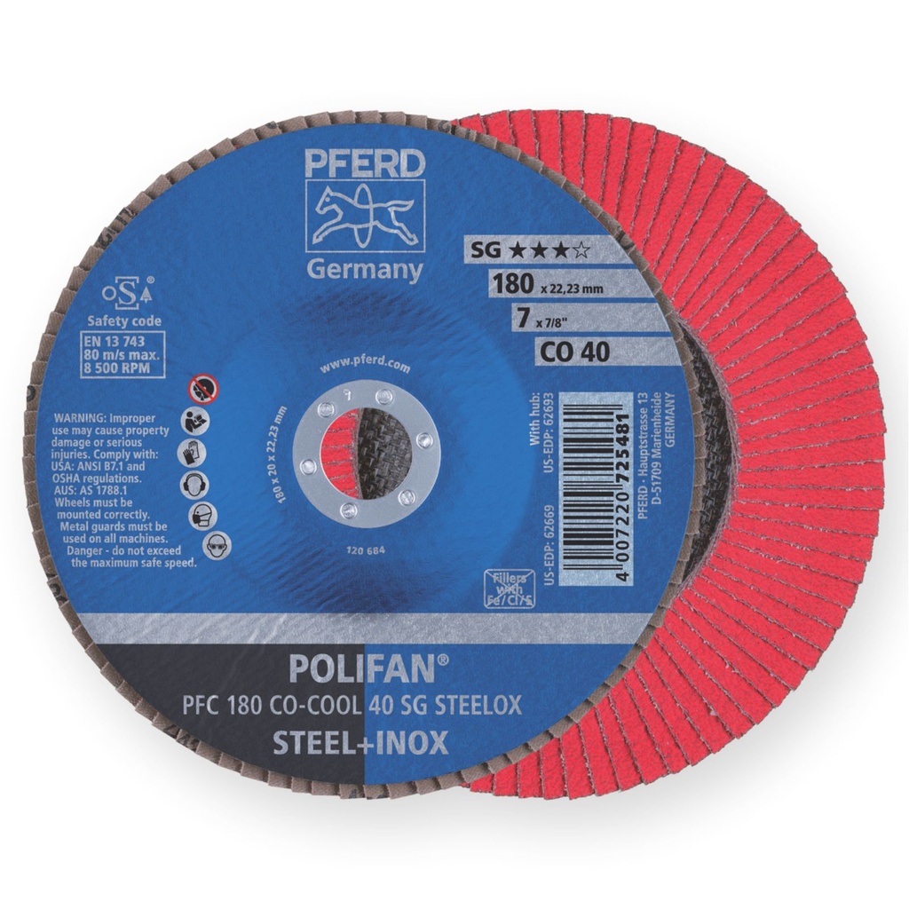 Flap Disc 180x22 40G Ceramic SG CO-Cool Pferd