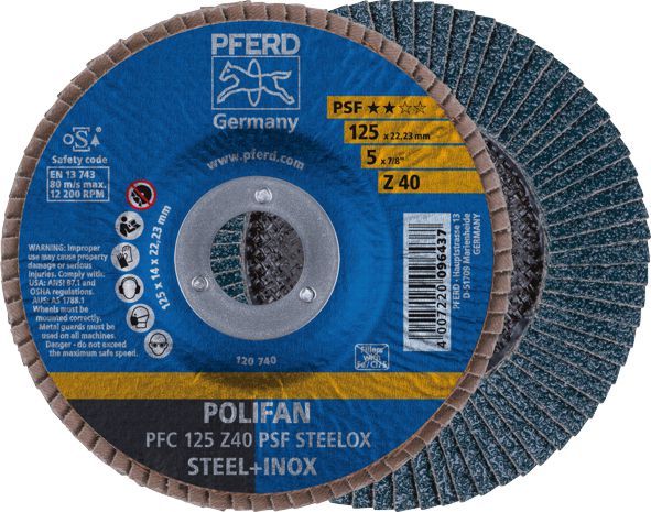 Flap Disc 125x22 40G Zirconia PSF Steelox Pferd