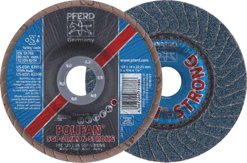 Flap Disc 125x22 36G Zirconia SGP Strong Pferd