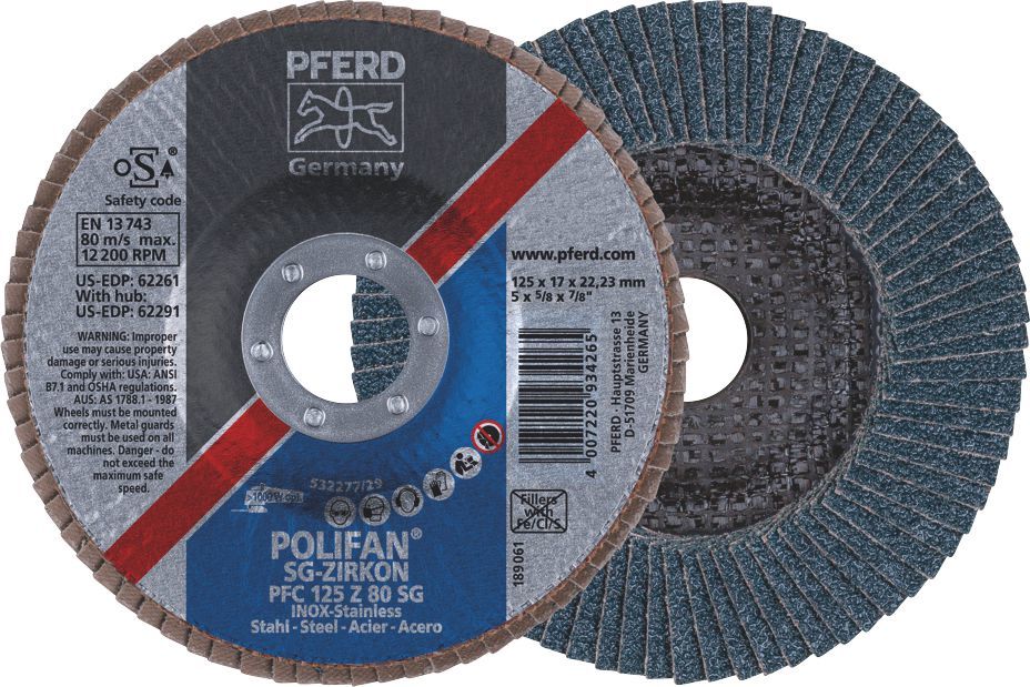 Flap Disc 125x22 80G Zirconia SG Steelox Pferd