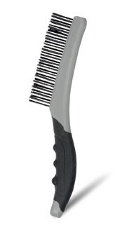 Hand Scratch Brush 4 Row Steel Plastic Shoe Handle