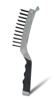 Hand Scratch Brush 4 Row Steel Plastic +Scraper