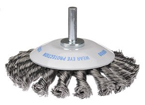 Bevel Brush Twist 100mm Steel Spindle 1/4"
