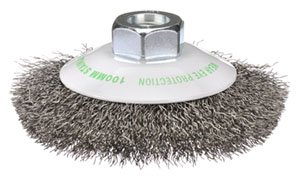 Bevel Brush Crimp 100mm Inox MultiThread