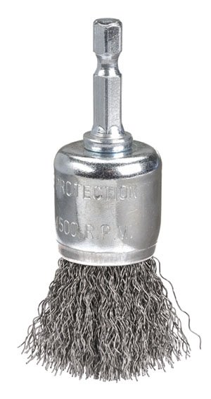 End Brush Crimp 25mm Steel 1/4" Hex