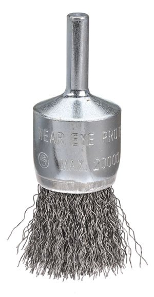 End Brush Crimp 19mm Steel Spindle 1/4"