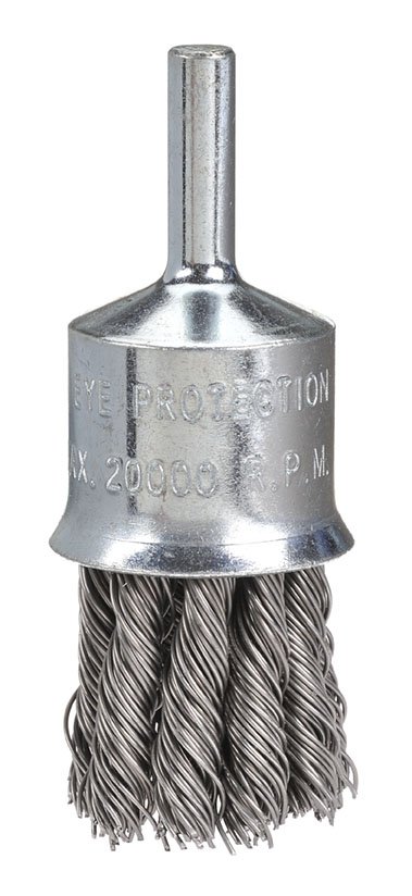 End Brush Twist 25mm Steel Spindle 1/4"