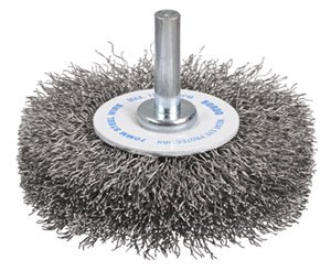 Wheel Brush Crimp  50x17mm Steel Spindle 1/4"
