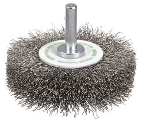 Wheel Brush Crimp  50x17mm Inox Spindle 1/4"