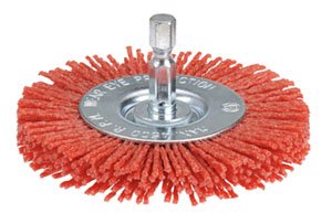 Wheel Brush Crimp 100mm NylonGrit 1/4" Hex
