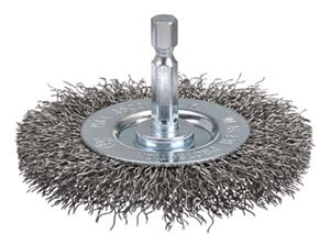 [BOR5132-75S] Wheel Brush Crimp  75x10mm Steel 1/4" Hex