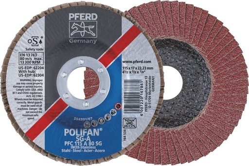 [PFERD.67608100] Flap Disc 100x16 80G Alox SG Steelox Pferd