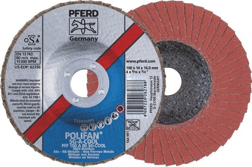 [PFERD.67658100] Flap Disc 100x16 80G Alox SG A-Cool Pferd