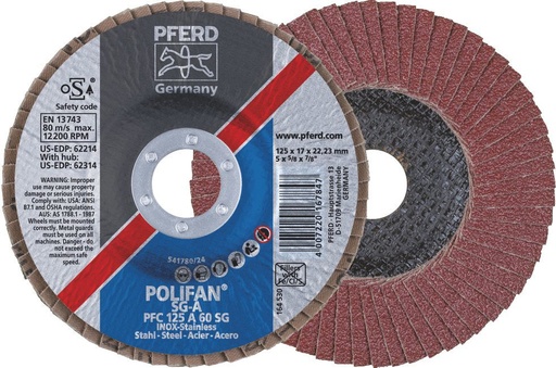 [PFERD.67706125] Flap Disc 125x22 60G Alox SG Steelox Pferd