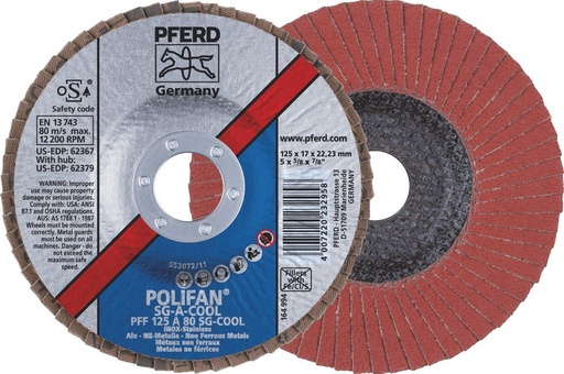 [PFERD.67758125] Flap Disc 125x22 80G Alox SG A-Cool Pferd