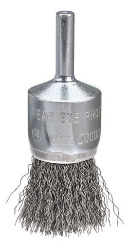 [BOR5114-19.3] End Brush Crimp 19mm Steel Spindle 1/4"